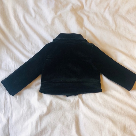 Velvet like black jacket, gold accents - 12 months - Picture 3 of 4